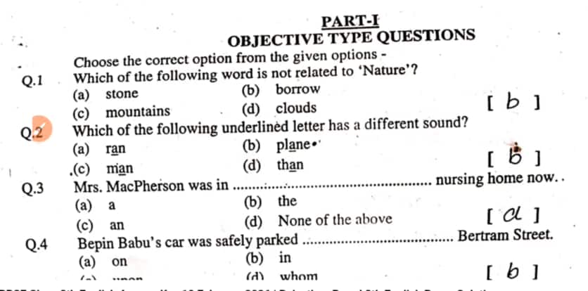 RBSE Class 8 English Question Paper 2026