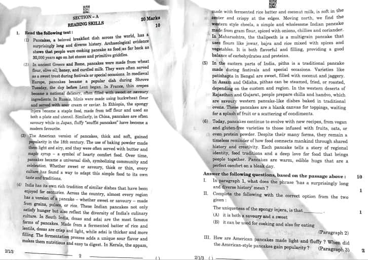 CBSE Class 10 English Question Paper 2026