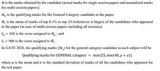 How is the GATE 2026 CSE Score Calculated?