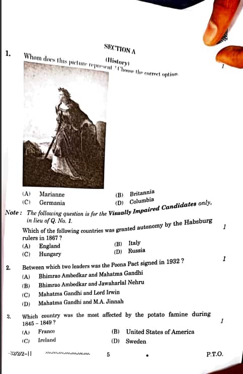CBSE Class 10 Social Science Question Paper 202