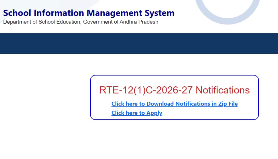 RTE Andhra Pradesh 2026-27
