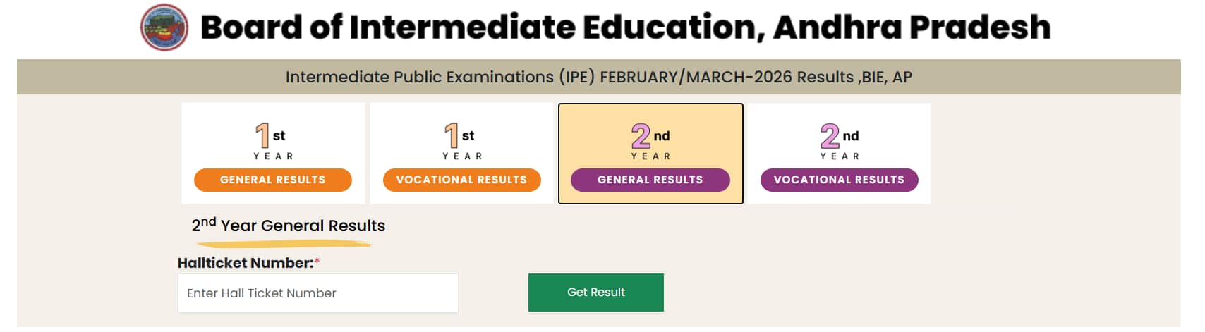 AP Inter 2nd Year Result Window 2026