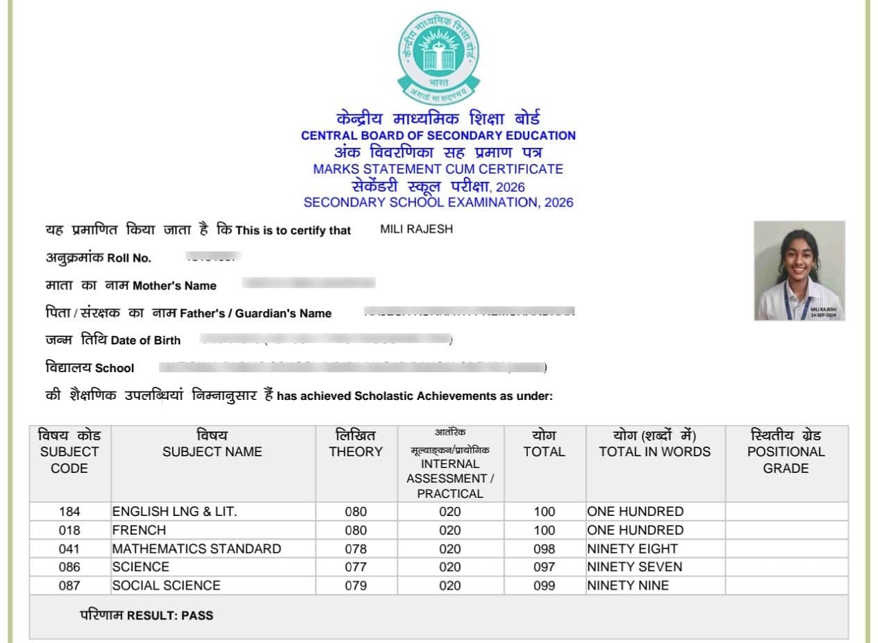 CBSE 10th Topper Interview 2026: Mili Rajesh (98.8%) 