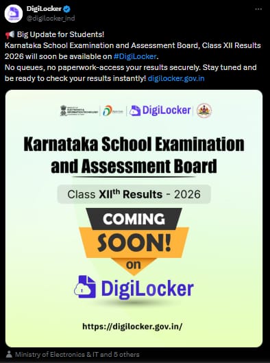 Karnataka 2nd PUC result 2026 on DigiLocker