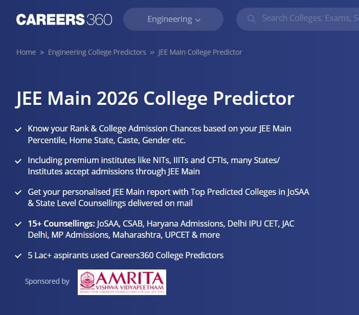 JEE Main 2026 College Predictor