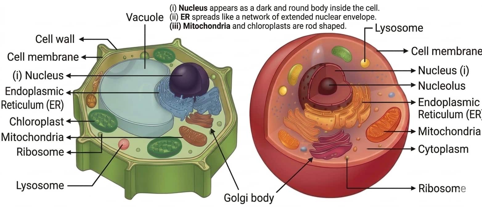 diagram of a plant or an animal cell