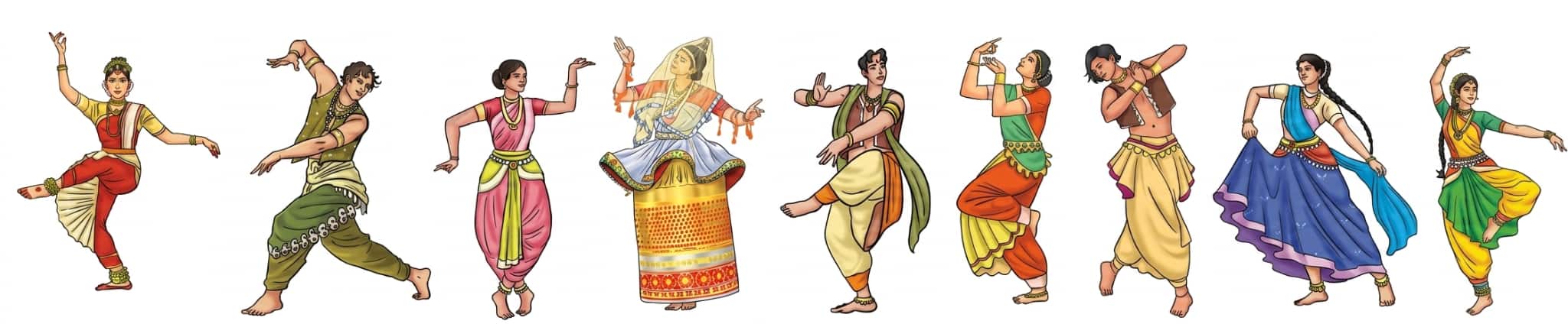 classical and folk dance poses class 9 NCERT Tissues