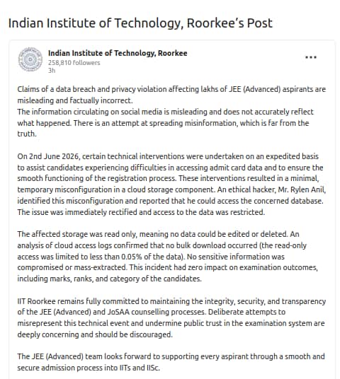 IIT Roorkee Post