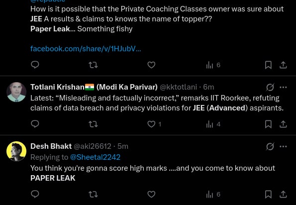 Student Reactions on JEE Advanced Paper Leak