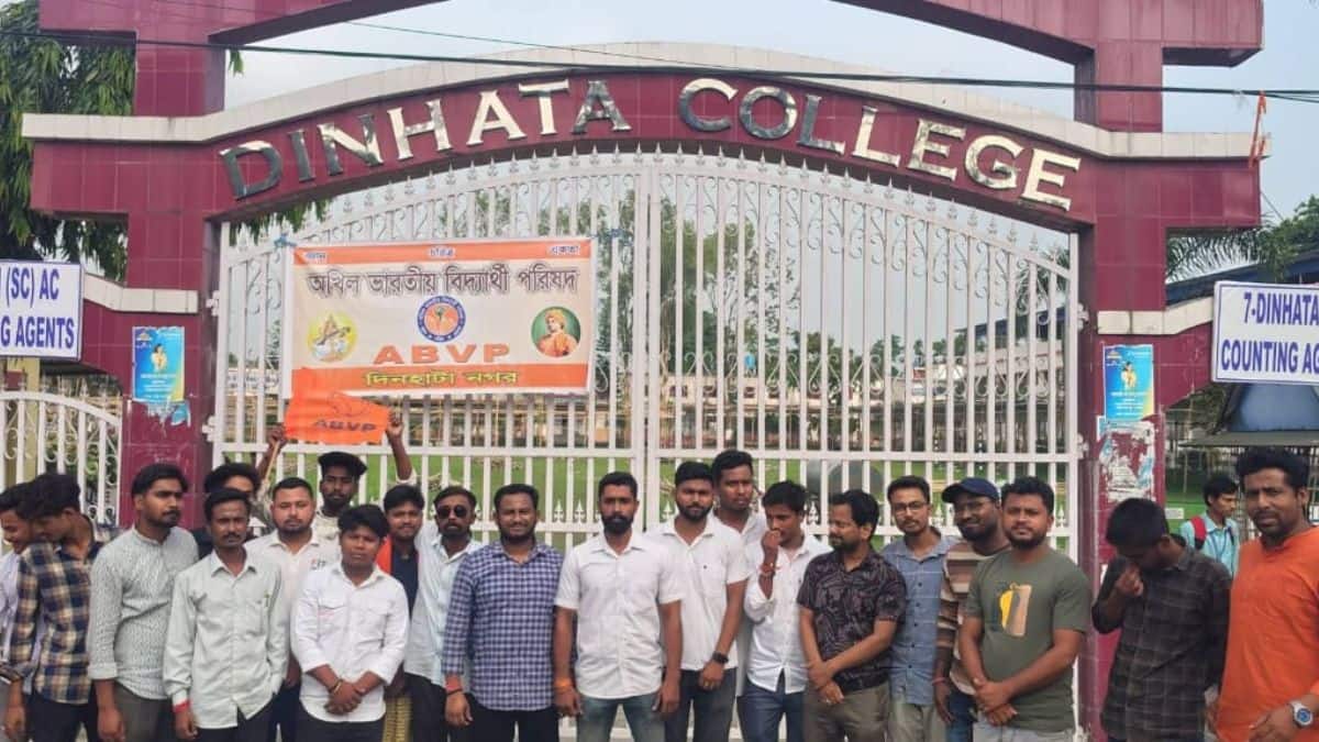 abvp visits dinhata college, west bengal, to launch membership drive today