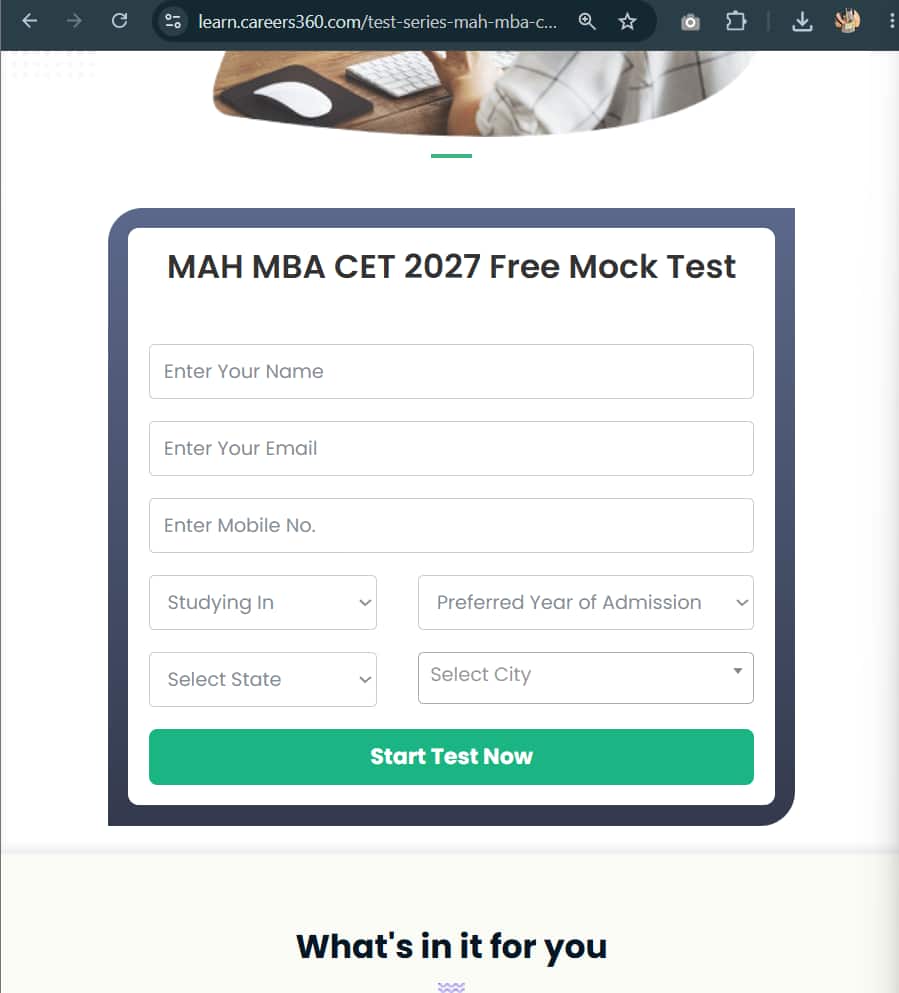 MAH MBA CET Mock Test