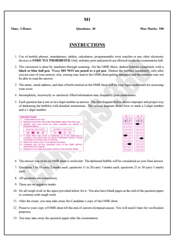 IOQM Question Paper 2025