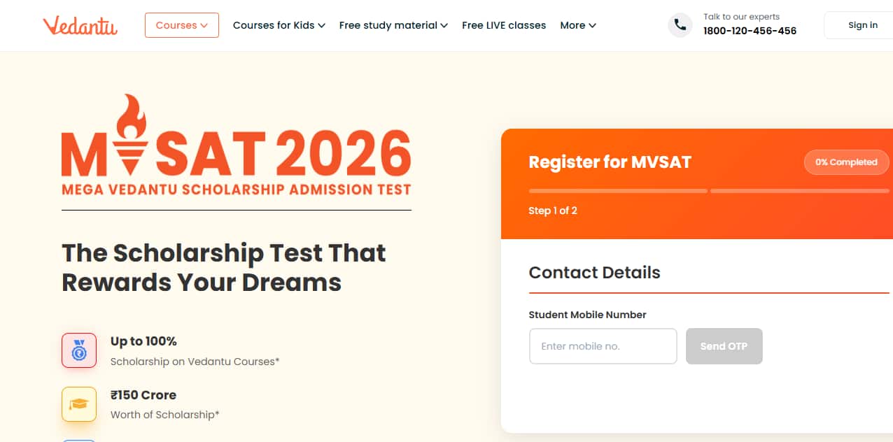 Vedantu MVSAT 2026