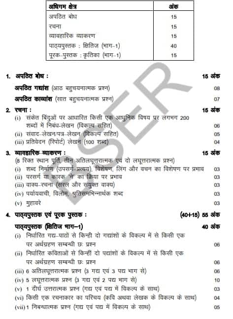 RBSE 9th Hindi Syllabus 2025-26
