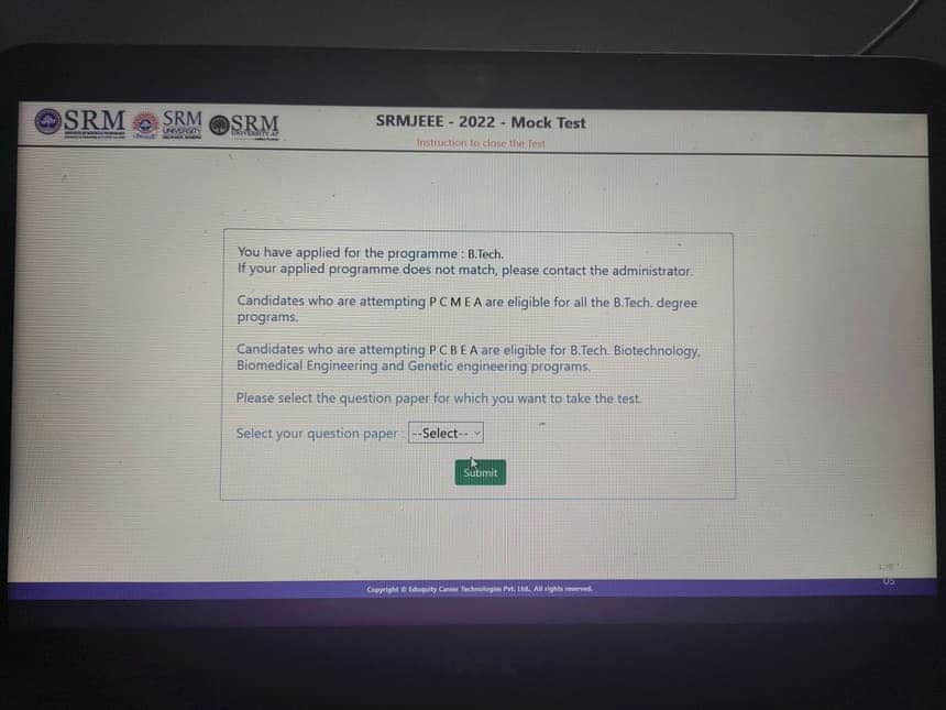 SRMJEEE_Mock_Test_PCM_PCB