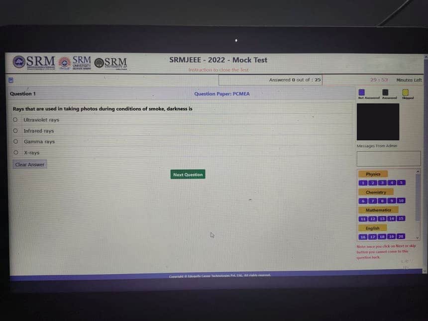 SRMJEEE_Mock_Test_start_button