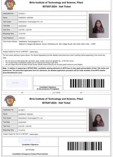 BITSAT_admit_card_sample