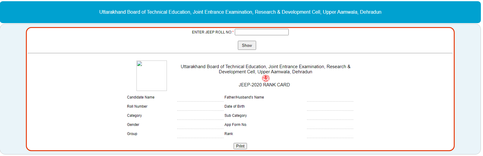 Uttarakhand Polytechnic (JEEP) 2021 Application Foem, Exam Dates
