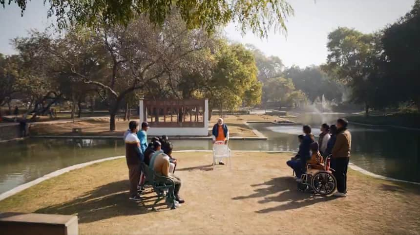 PPC 2025: PM Modi interacts with 35 students on board exams. (Image: Screengrab of official video/official X account of PM Narendra Modi)