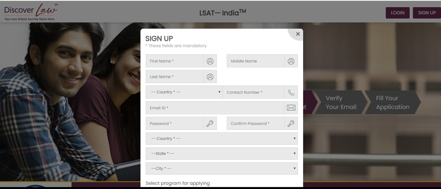 Registration Form for LSAT—India
