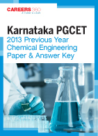 Karnataka PGCET 2013 Previous Year Chemical Engineering Paper & Answer Key