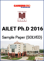 AILET Ph.D 2016 Sample Paper - Solved