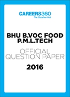 BHU B.Voc. Food P.M.L.Tech Sample Paper 2016