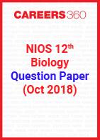 NIOS 12th Biology Question Paper (Oct 2018)