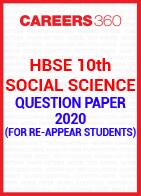 HBSE 10th Social Science Question Paper 2020 (for Re-appear Students)
