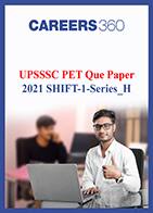 UPSSSC PET 2021 question paper for shift 1 series H