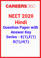 NEET 2020 Hindi Question Paper with Answer Key E(1), F(1), G(1), H(1)