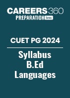 CUET PG 2024 Syllabus B.Ed Languages