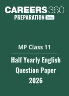 MP Class 11 Half Yearly Question Paper English 2025
