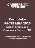 Karnataka PGCET MBA 2026 English Grammar & Vocabulary Booster PDF - Error Spotting, RCs, Vocabulary