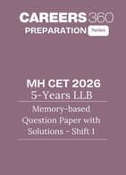 MH CET 5-year LLB 2026 Memory-based Question Paper with Solutions - (Shift 1)