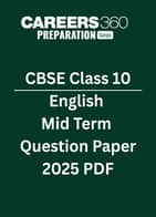 CBSE Class 10 English Mid Term Question Paper 2025 PDF