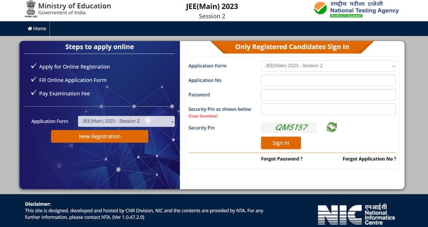 JEE Main 2023 Live: Jeemain.nta.nic.in JEE Mains session 2 registration ...