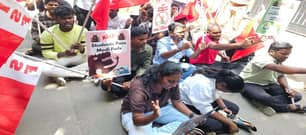 NEET, CBSE Row: AISF activists protest outside Chennai office, display ‘CJP’ placards