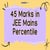 45 Marks in JEE Mains Percentile 2026: Expected Rank & NIT/IIIT Chances