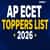 AP ECET Toppers List 2026: Check Rank 1 Holders, Marks, District-wise Toppers
