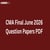 CMA Final June 2026 Question Paper PDF: Subject-wise
