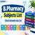 B.Pharmacy Subjects List; Check semester-wise list here