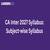 CA Inter 2027 Syllabus: Subject-wise Syllabus