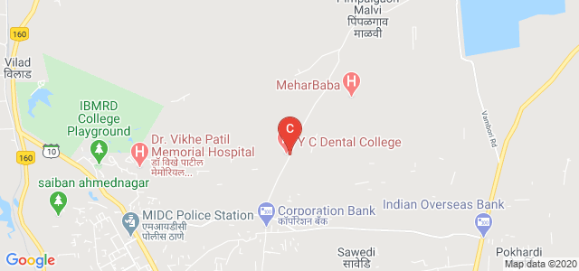 Shri. Yashwantrao Chavan Memorial Medical & Rural Development Foundation's Dental College & Hospital, Vadgaon Gupta Road, Opp, MIDC, Ahmednagar, Maharashtra, India