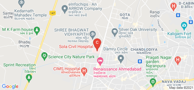 Gmers Medical College and Civil Hospital, Sola Rd, Beside High Court, Shenbhai Nagar, Sola, Ahmedabad, Gujarat, India