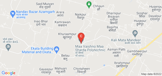 Maa Vaishno Maa Sharda Polytechnic, Gambheerpur - Martinganj Road, Khuraampur, Azamgarh, Uttar Pradesh, India