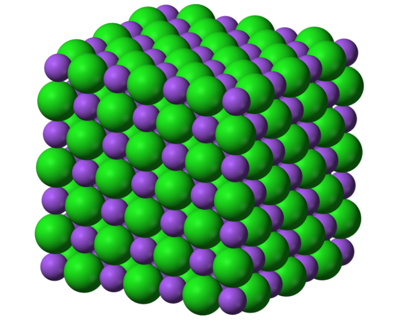molecular diagram of solid (Sodium chloride crystal lattice) solid examples pictures solid liquid gas pictures 