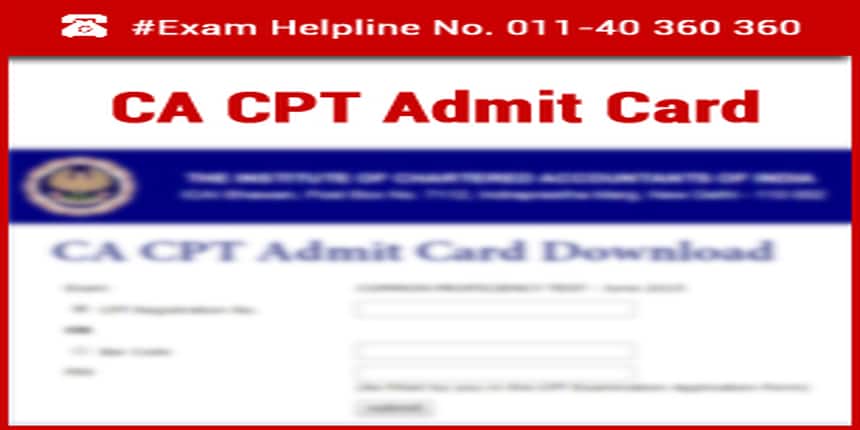 CA CPT 2015 Admit Card
