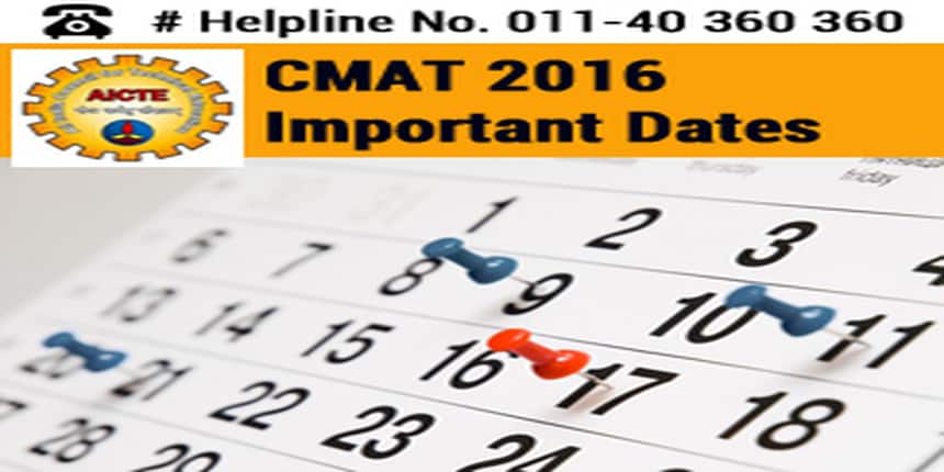 CMAT 2016 Important Dates