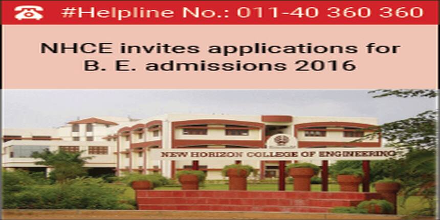 NHCE invites applications for B.E. admissions 2016